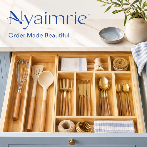 Nyaimrie™ Bamboo Drawer Organizer